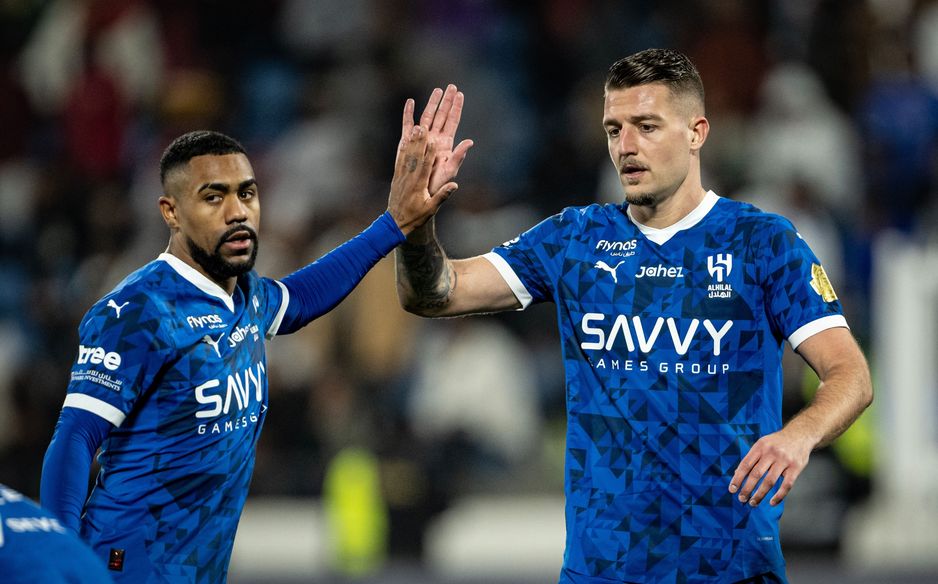 Al Hilal duo Malcom (L) and Sergej Milinkovic-Savic