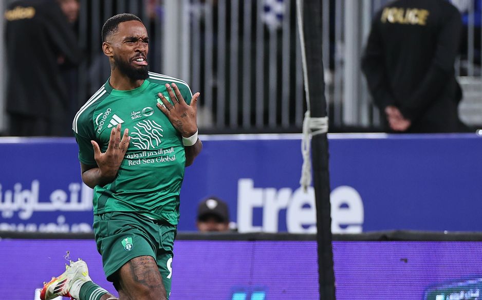 Ivan Toney celebrates his winner for Al Ahli at Al Hilal
