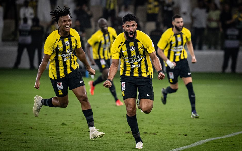 Saleh Al Shehri celebrates late late winner for Al Ittihad v Al Riyadh