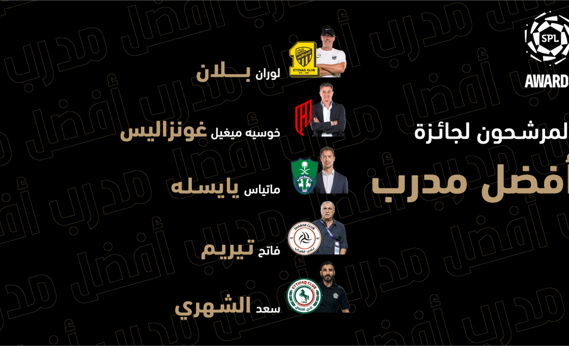 مرشحو جائزة أفضل مدرب