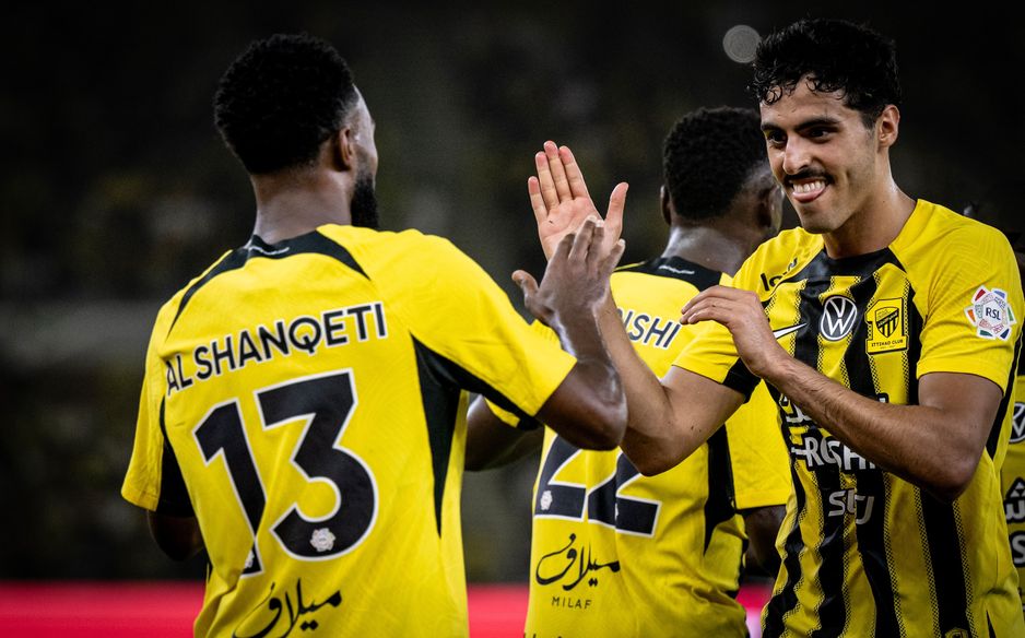 Saad Al Mousa (R) has been a rock at the back for Al Ittihad