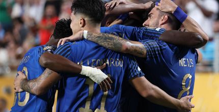Al Hilal celebrate famous win v Manchester City at FIFA Club World Cup