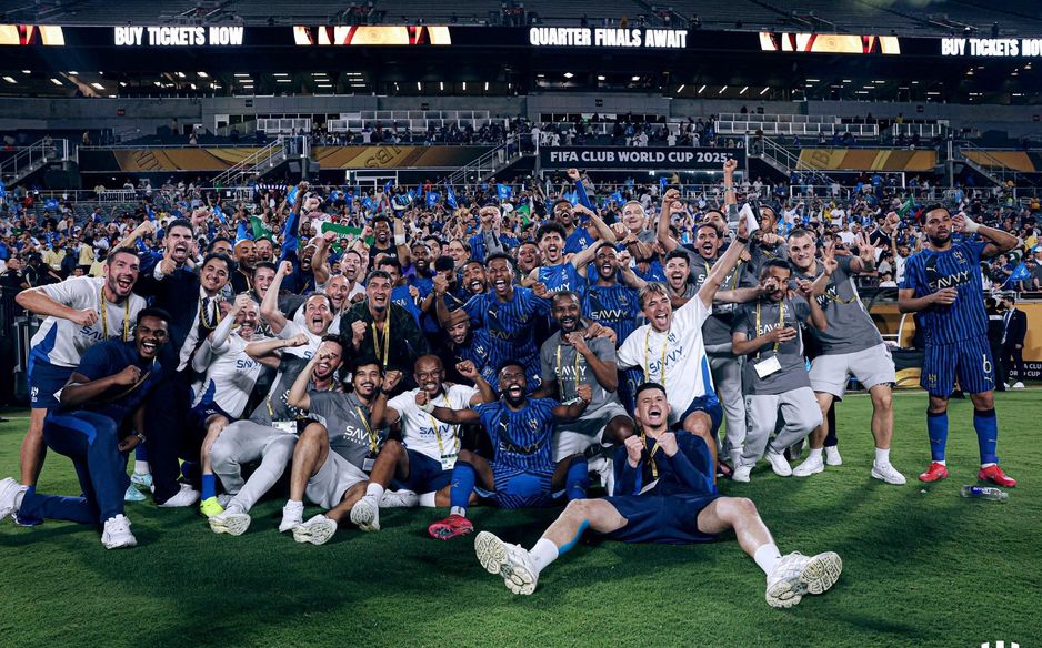 Al Hilal celebrate incredible win v Manchester City at FIFA Club World Cup