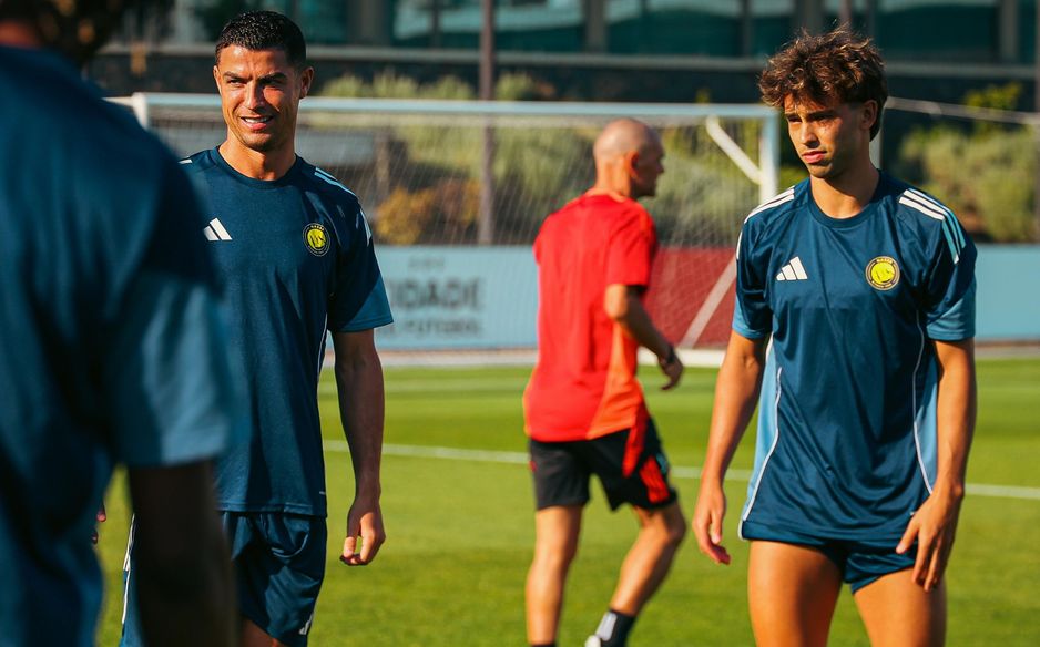 Joao Felix with Al Nassr captain Cristiano Ronaldo during pre-season training in Portugal