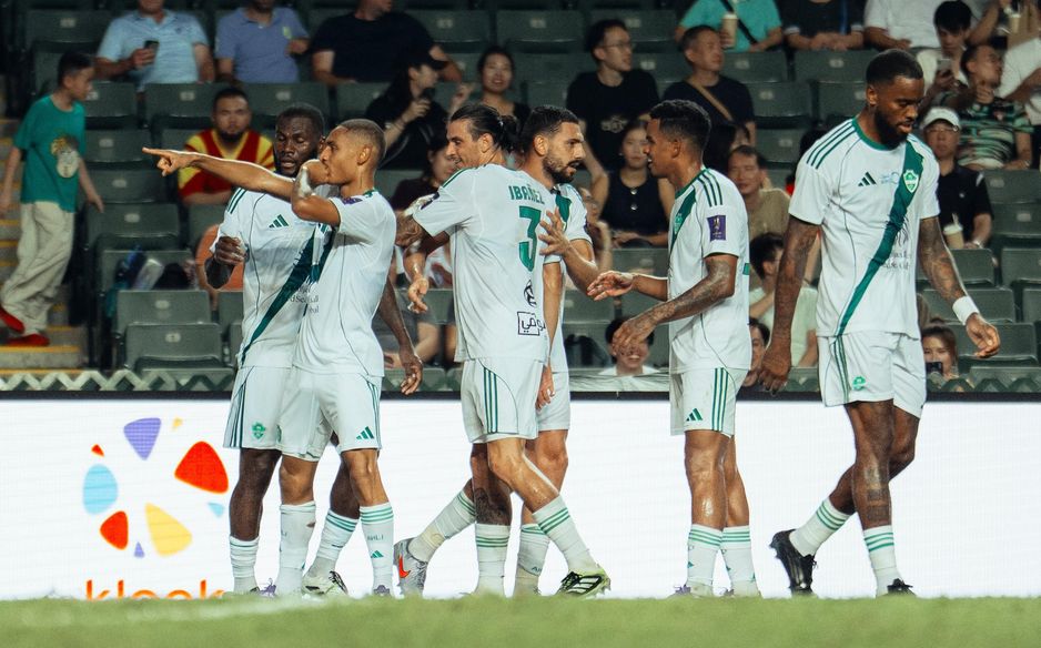 Enzo Millot (L) scores on debut for Al Ahli, in Saudi Super Cup semi-final v Al Qadsiah