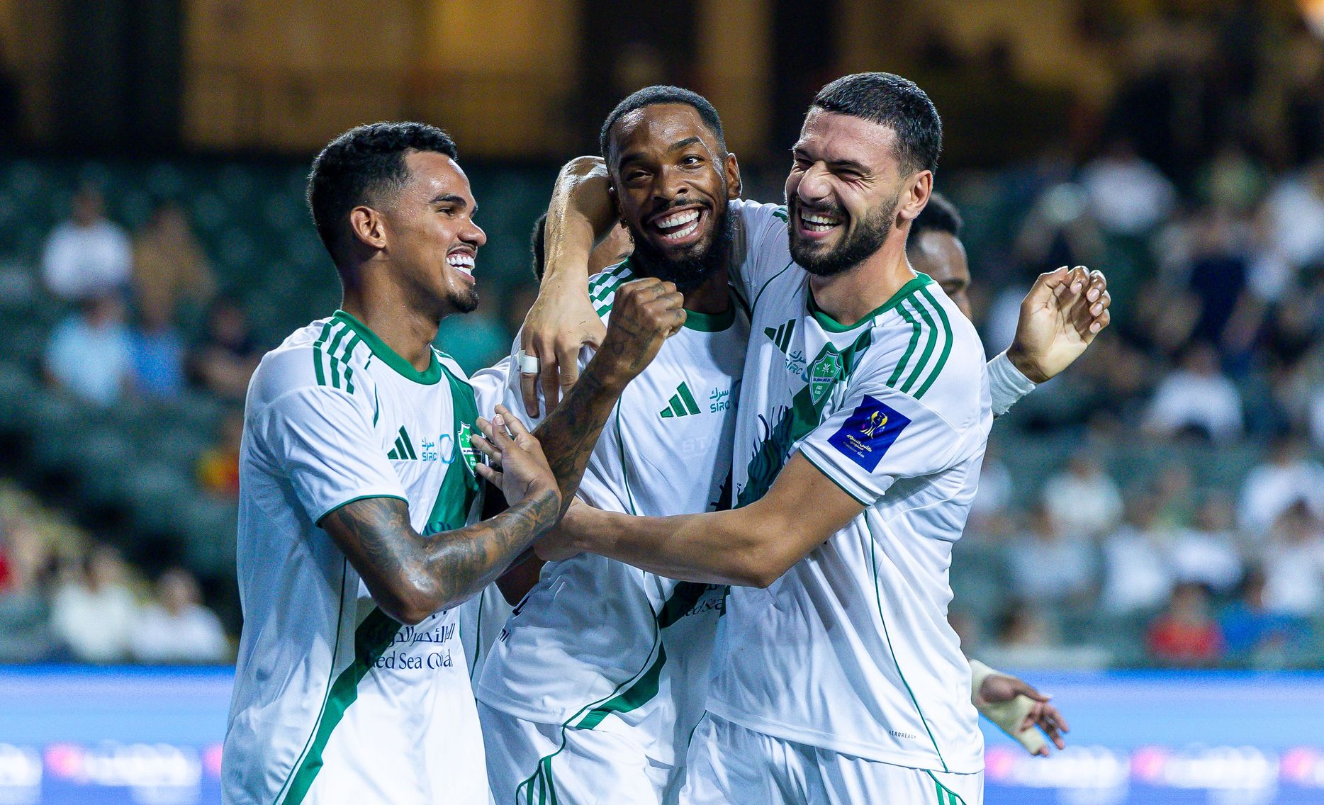 Ivan Toney (C) celebrates goal v Al Qadsiah in Saudi Super Cup semi-final