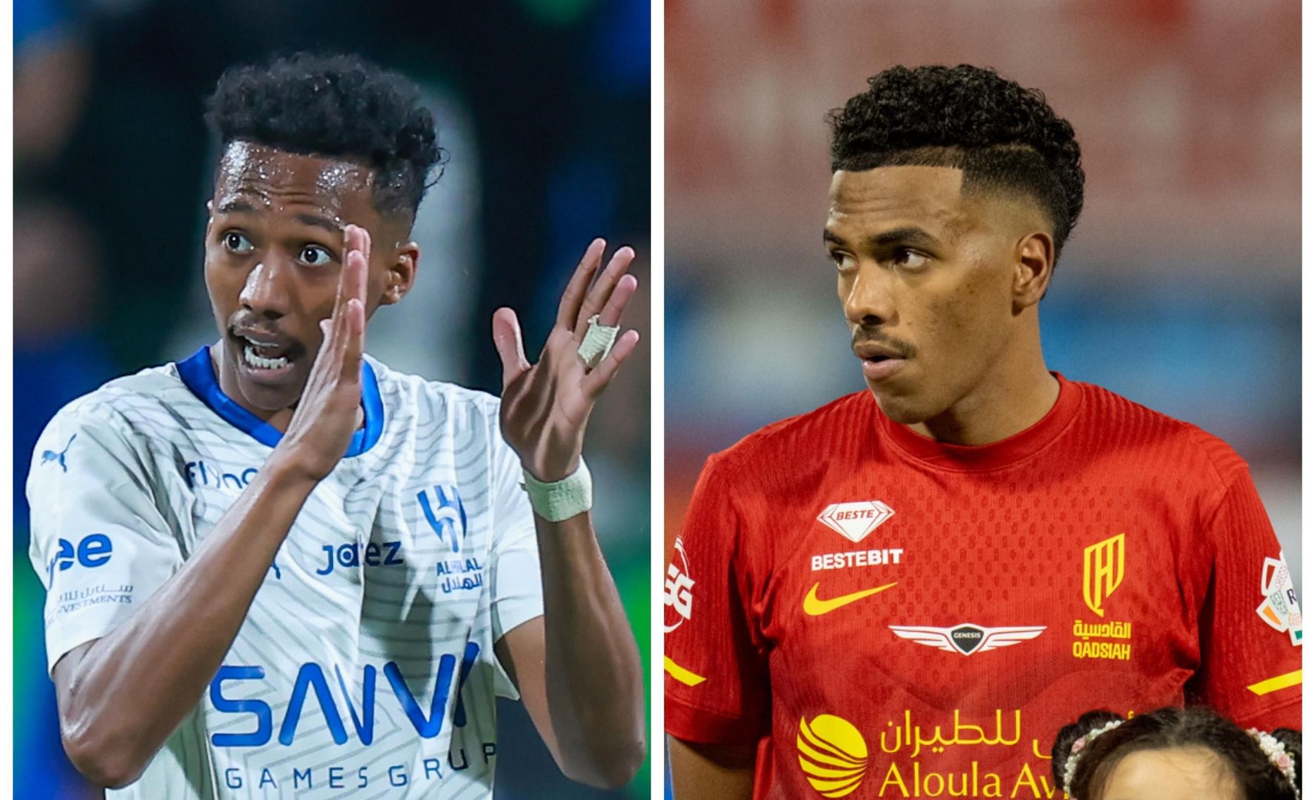 Al Hilal's Nasser Al Dawsari and Al Qadsiah's Musab Al Juwayr