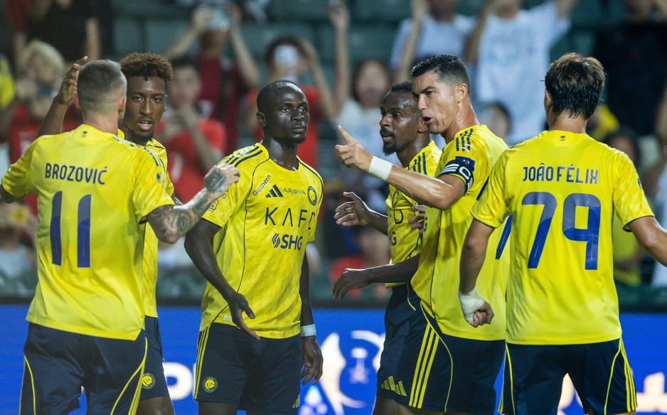 Al Nassr celebrate Sadio Mane's opener in Saudi Super Cup semi-final v Al Ittihad