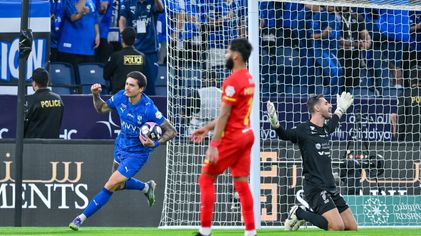 Al Hilal's Darwin Nunez celebrates goal v Al Qadsiah
