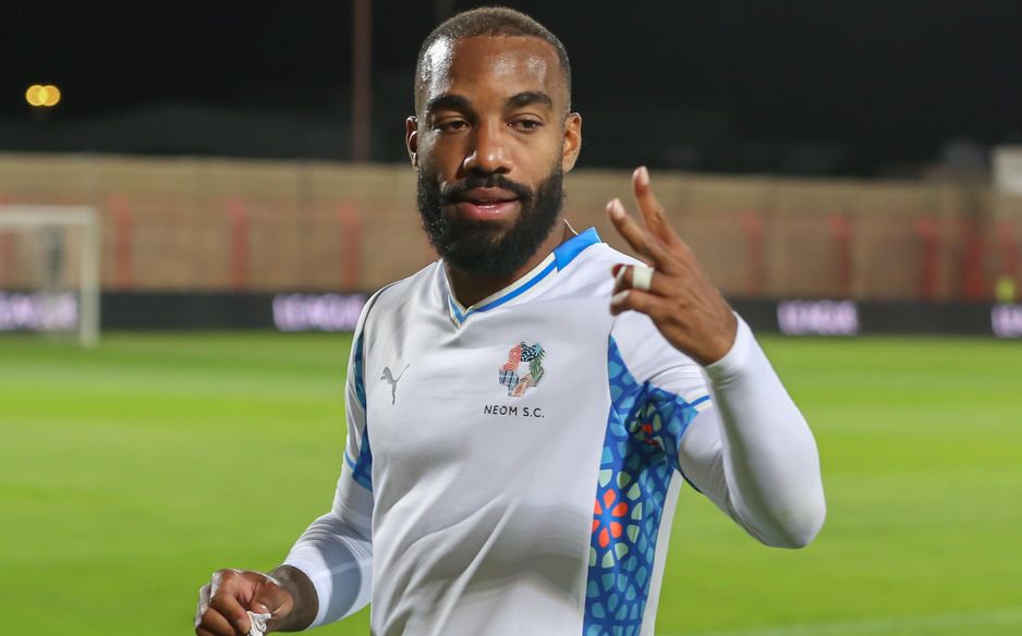 Alexandre Lacazette off the mark in the RSL, netting both goals in NEOM SC's debut win