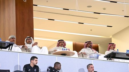 Al Afaleq and Al Hamidi attend Al Shabab v Al Nahda match