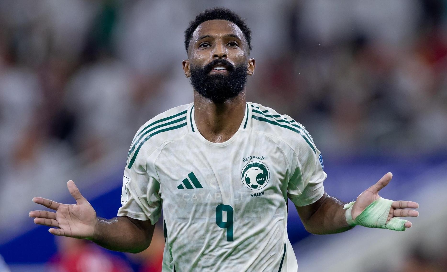 Feras Al Buraikan scores for Saudi Arabia v Indonesia in 2026 FIFA World Cup qualifier
