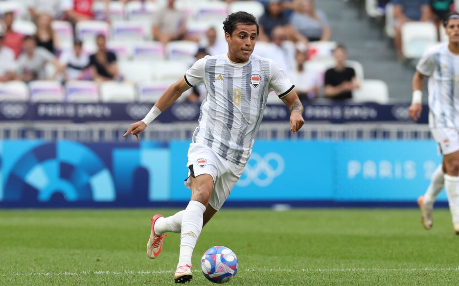 Ibrahim Bayesh in action for Iraq at last year's Paris Olympics