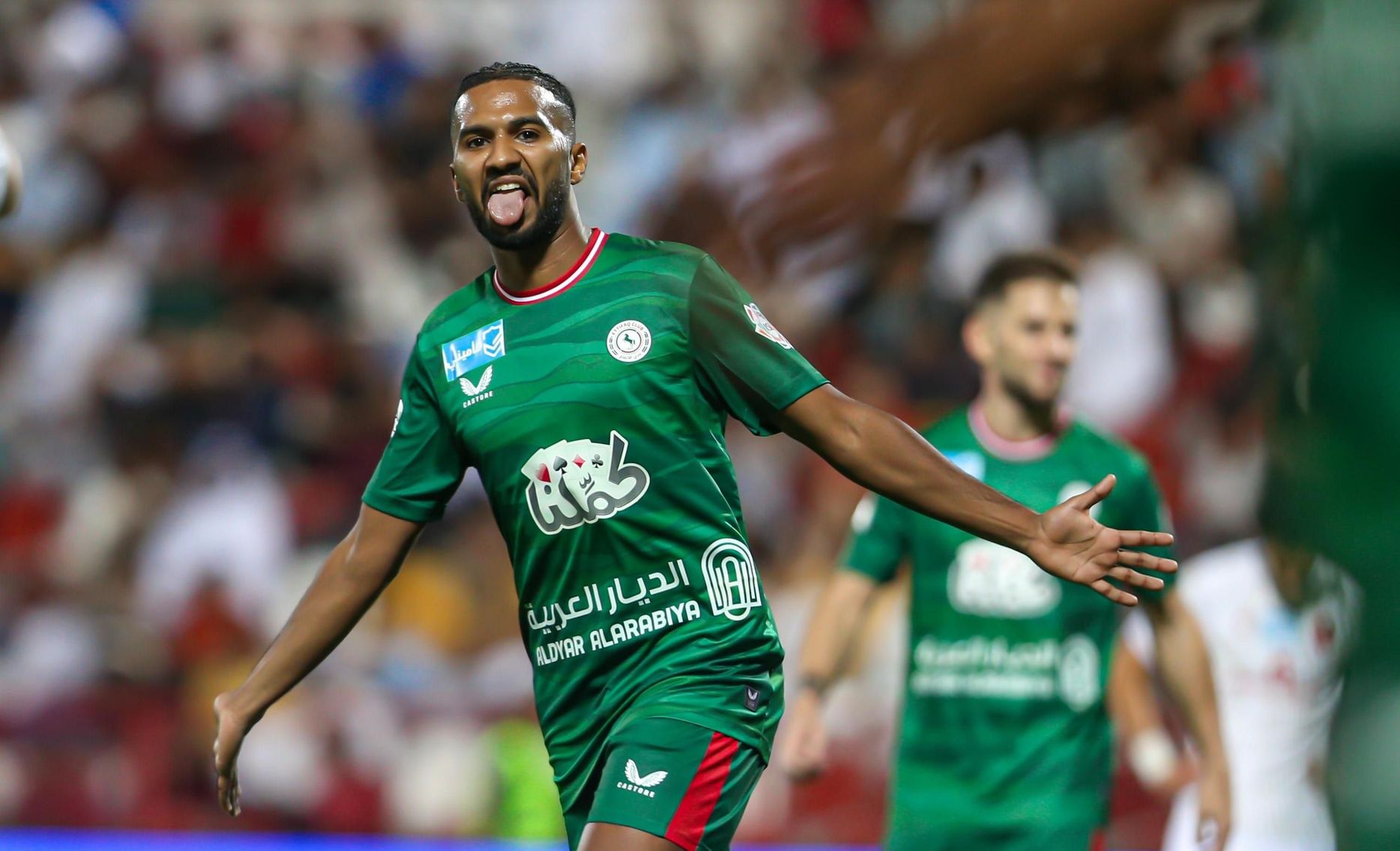 Al Ettifaq's Khalid Al Ghannam scores at Damac