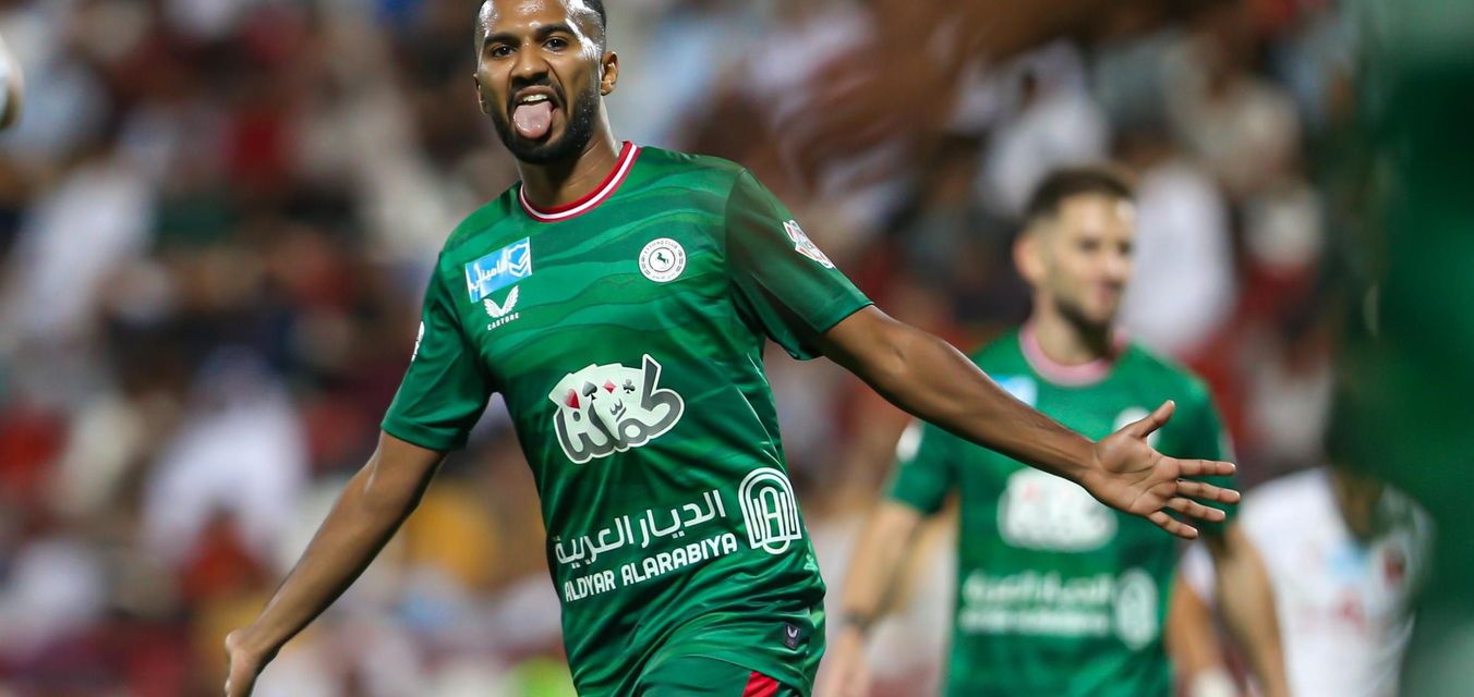 Al Ettifaq's Khalid Al Ghannam scores at Damac