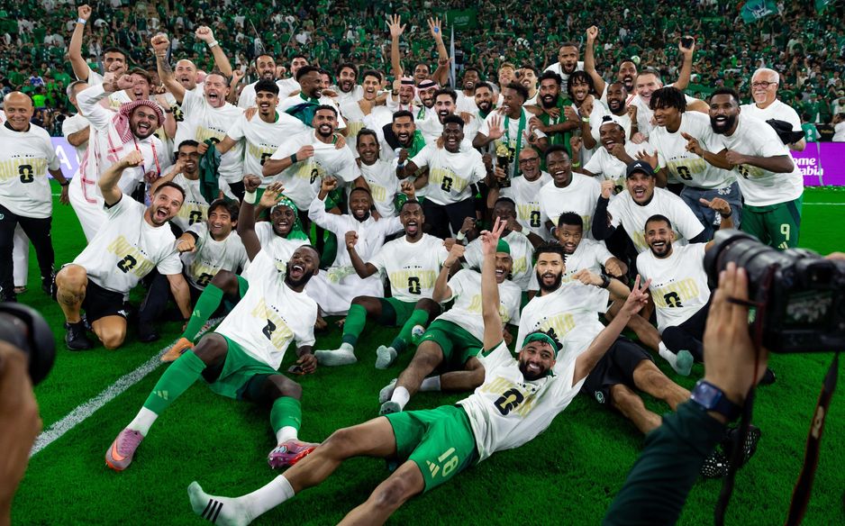 Saudi Arabia celebrate on pitch after sealing spot at 2026 FIFA World Cup