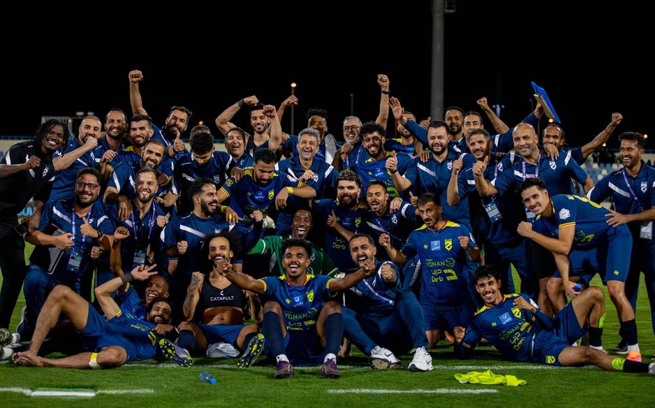 Al Hazem celebrate victory at Al Okhdood - their first points of the RSL season
