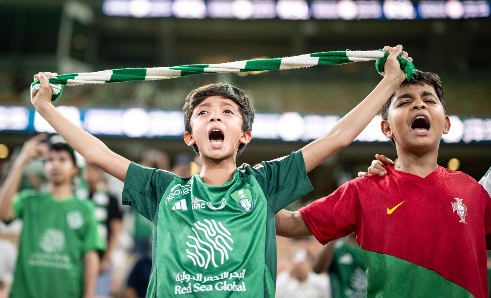 Al Ahli's passionate fans during an RSL match