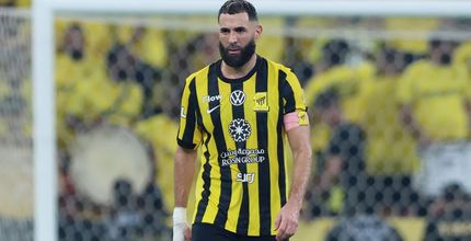 Al Ittihad captain Karim Benzema during Clasico v Al Hilal