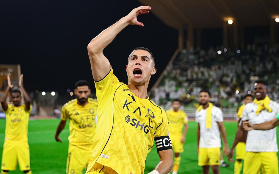 Cristiano Ronaldo celebrates Al Nassr win at Al Hazem