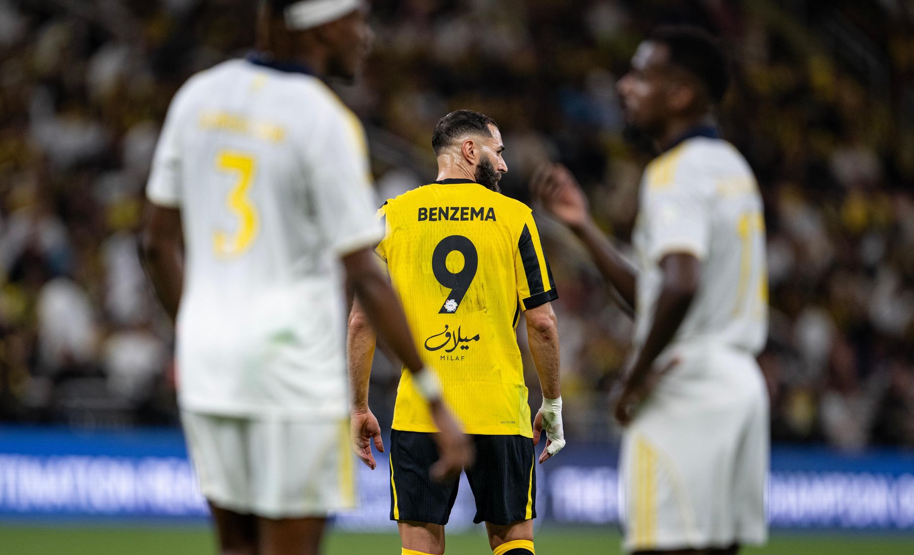 Karim Benzema during Al Ittihad's defeat to Al Nassr