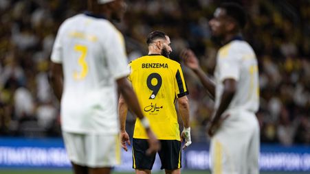 Karim Benzema during Al Ittihad's defeat to Al Nassr