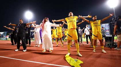Al Taawoun celebrate win at Al Fayha