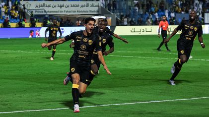 Faisal Al Ghamdi celebrates equaliser for Al Ittihad at Al Khaleej