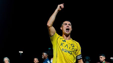 Cristiano Ronaldo leads Al Nassr's celebrations at NEOM SC