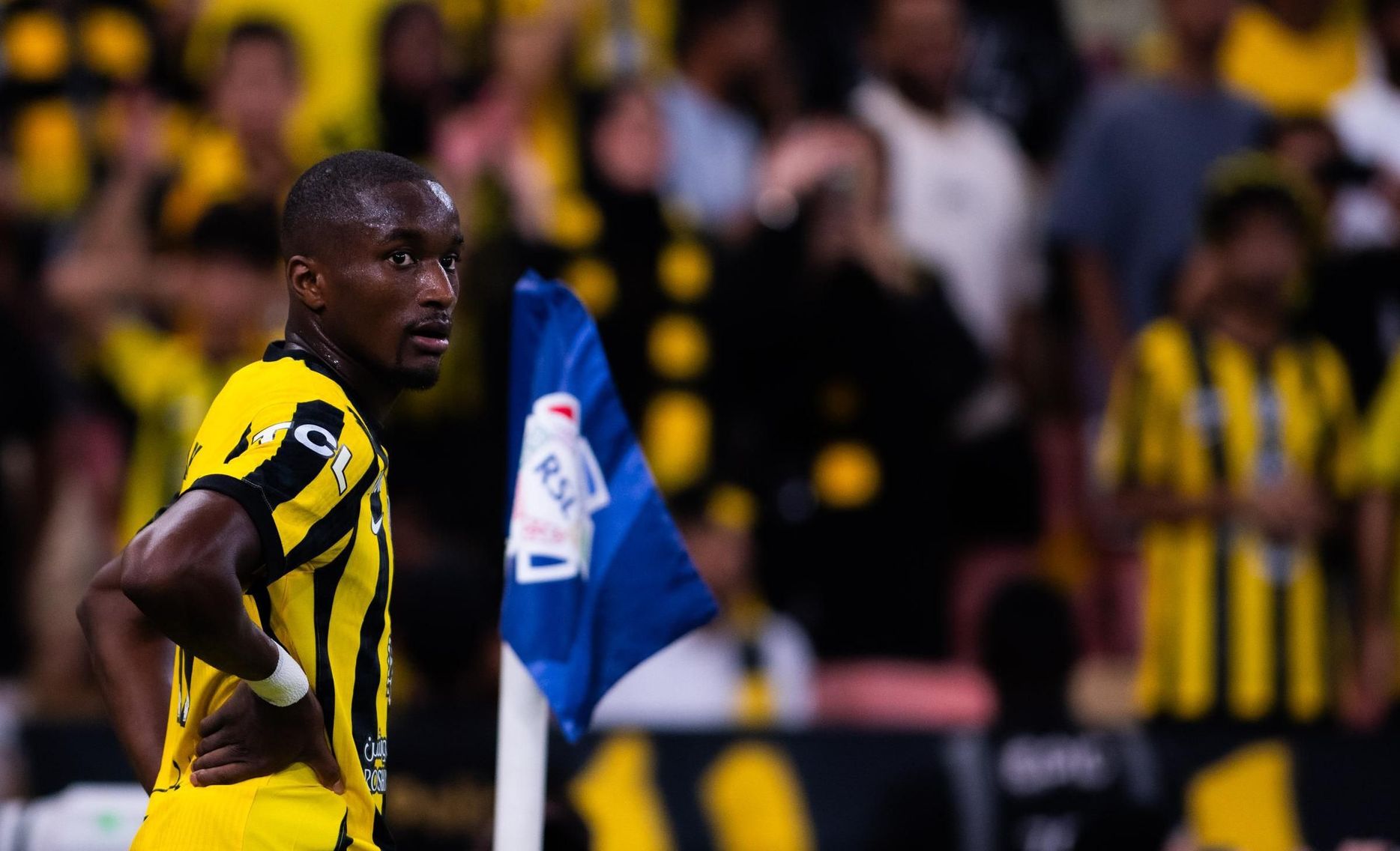 Moussa Diaby during Al Ittihad's Sea Derby defeat to Al Ahli