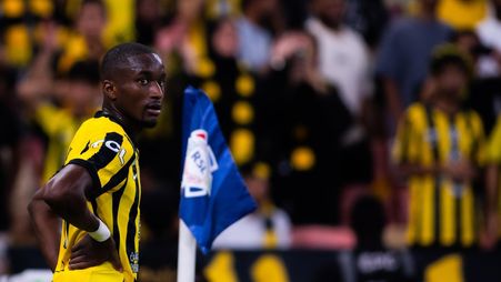 Moussa Diaby during Al Ittihad's Sea Derby defeat to Al Ahli