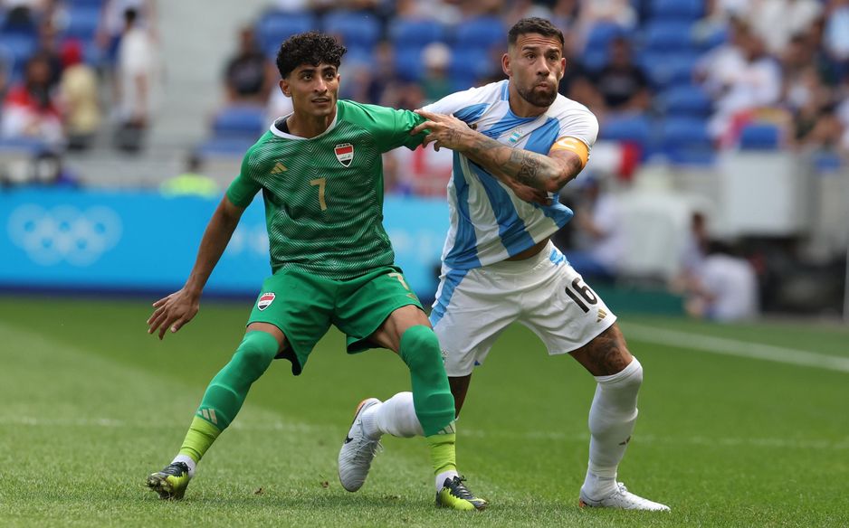 Ali Jasim, seen here against Argentina, shone for Iraq at the 2024 Paris Olympics