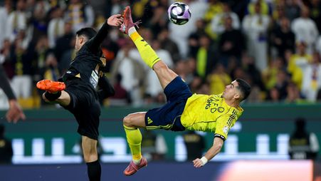 Al Nassr's Cristiano Ronaldo scores overhead kick v Al Khaleej