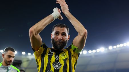 Al Ittihad captain Karim Benzema in King's Cup v Al Shabab