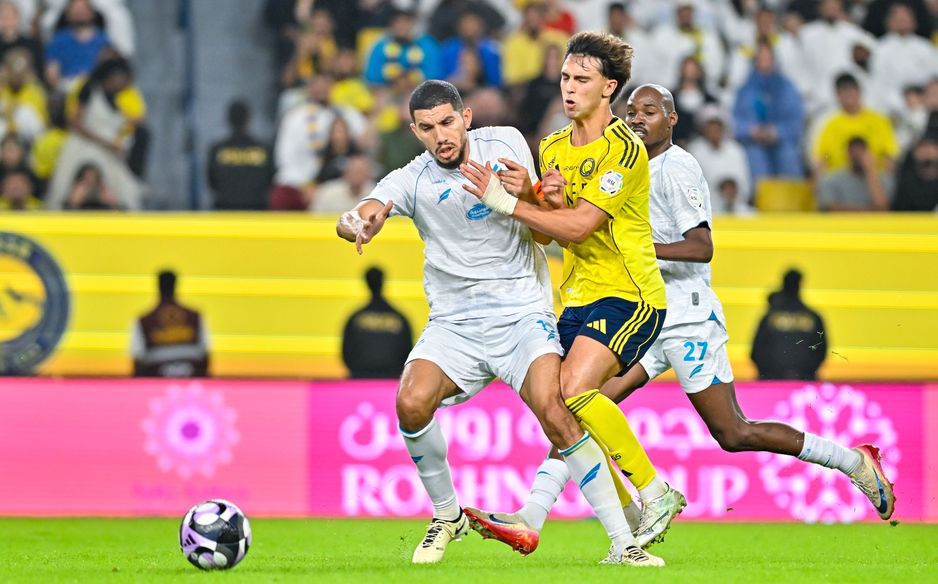 Marwane Saadane in action for Al Fateh against Joao Felix at RSL leaders Al Nassr