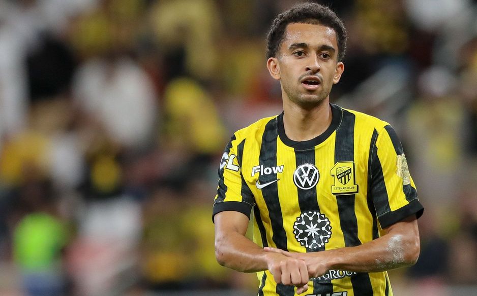 أحمد الغامدي محتفلًا بالهدف الافتتاحي في قمة الاتحاد والشباب