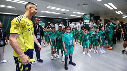 Cristiano Ronaldo with fans before Al Nassr's clash at Al Ahli