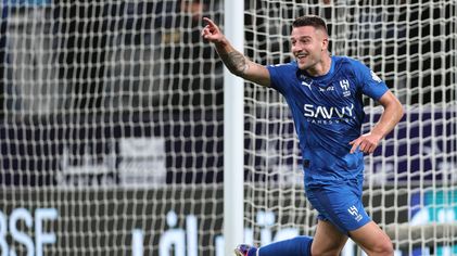 Al Hilal's Sergej Milinkovic-Savic celebrates goal v Al Hazem