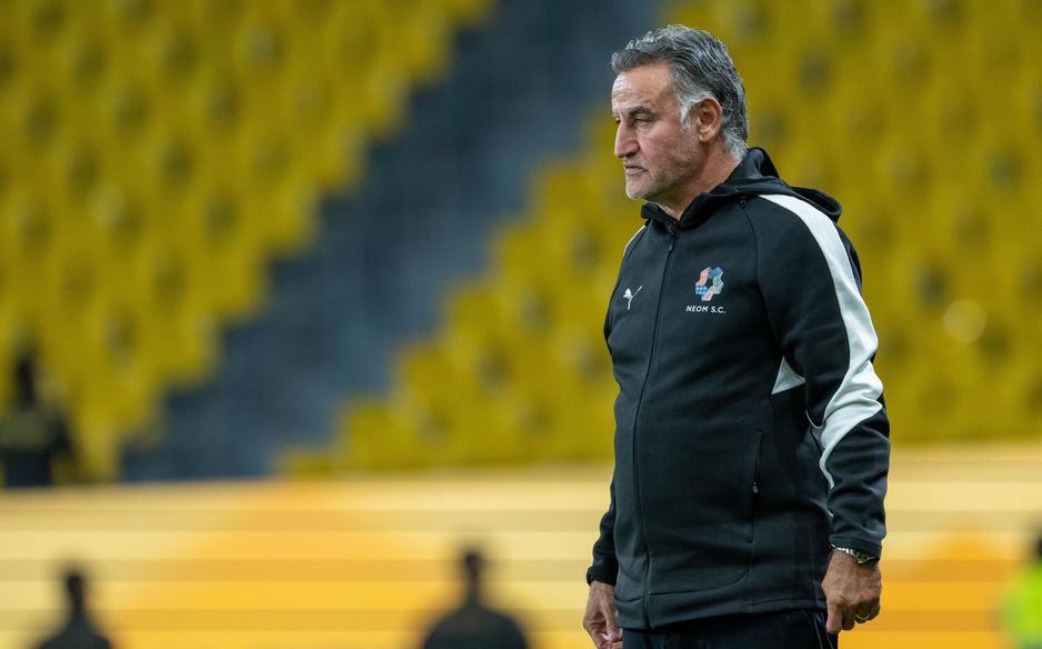 NEOM SC manager Christophe Galtier on touchline away to Al Shabab