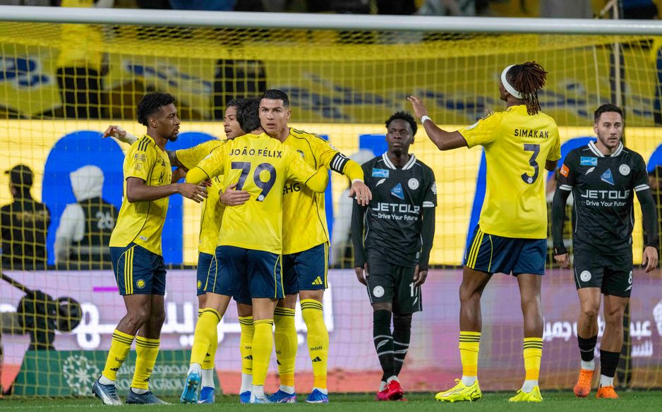 الهدف العكسي الأول جاء من تمريرة فيلكس إلى رونالدو، واعترضها بالعبيد بطريقة خاطئة