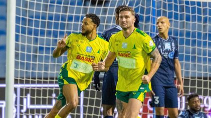 Joshua King scores for Al Khaleej v Al Okhdood