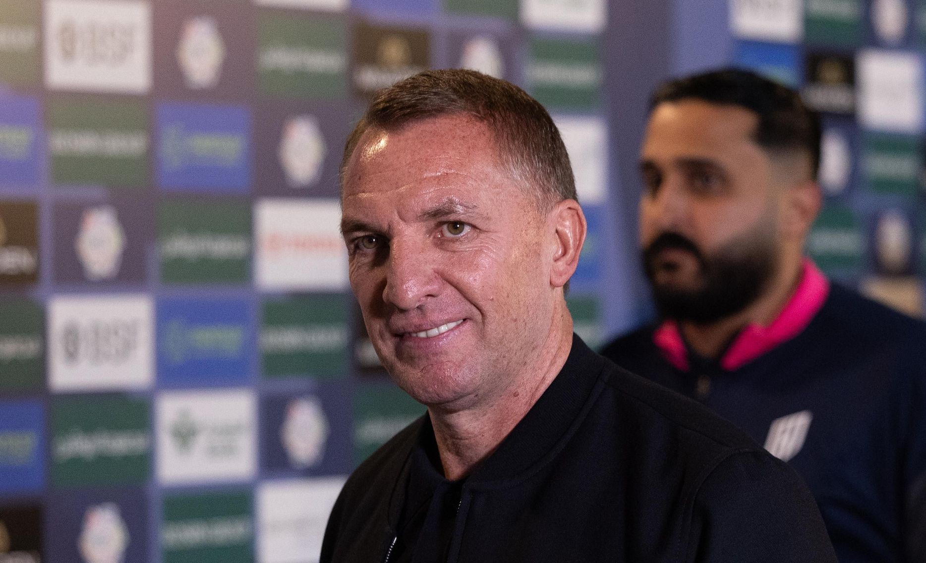Al Qadsiah manager Brendan Rodgers arrives for Eastern Derby v Al Ettifaq