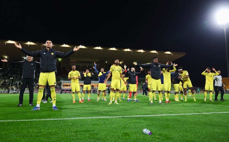 Cristiano Ronaldo leads Al Nassr celebrations with fans after win at Al Najmah
