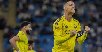 Al Nassr captain Cristiano Ronaldo celebrates opener at Al Najmah