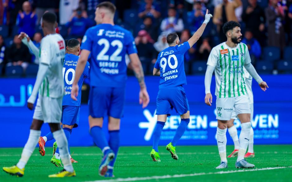 Karim Benzema opens the scoring for Al Hilal at home to Al Najmah