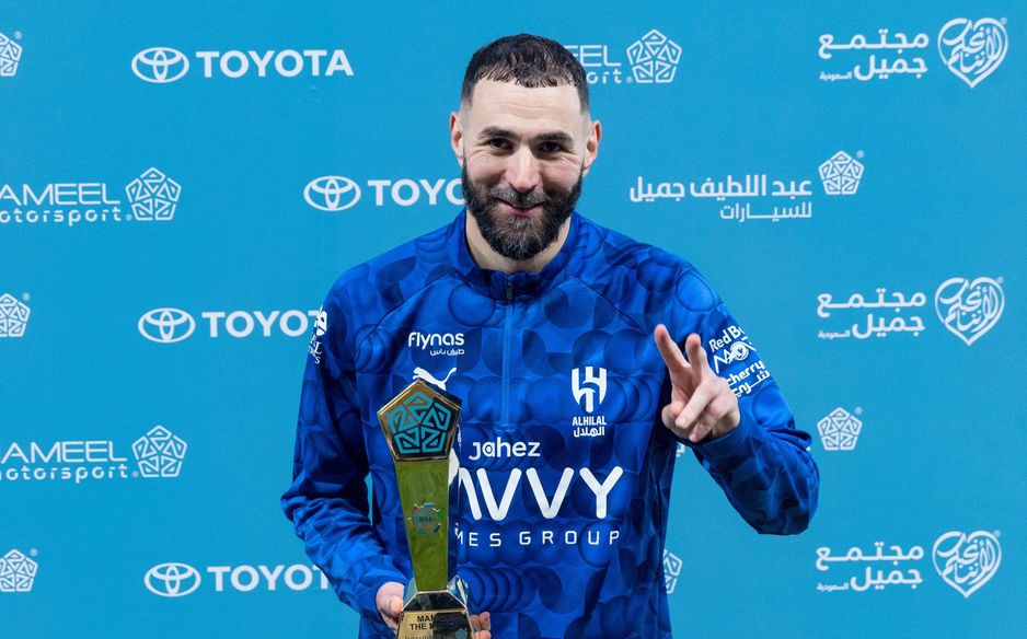 With two goals, Al Hilal's Karim Benzema is named Man of the Match v Al Najmah