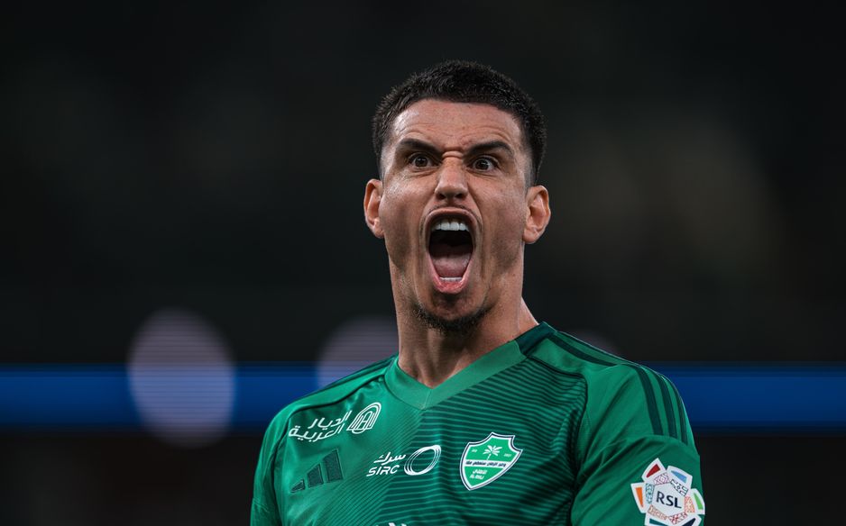 Roger Ibanez celebrates Al Ahli's Sea Derby win against Al Ittihad