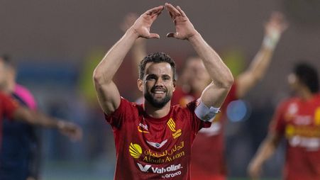 Al Qadsiah captain Nacho celebrates dramatic win v Al Ahli