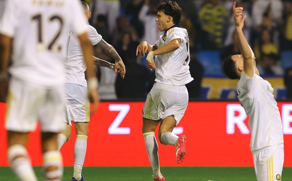 Al Nassr superstar Joao Felix races off after a first goal in 15 RSL matches