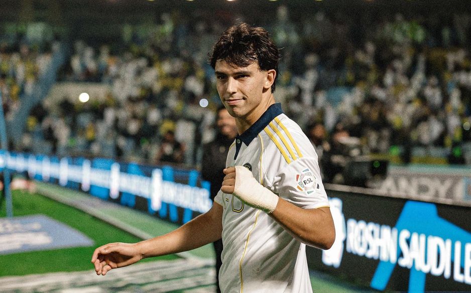 Al Nassr forward Joao Felix celebrates against Al Khaleej
